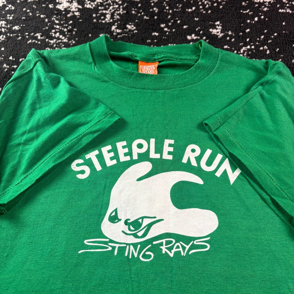 Vintage Super Screen Stars Steeple Run Stingrays T Shirt Green XL Made in USA
